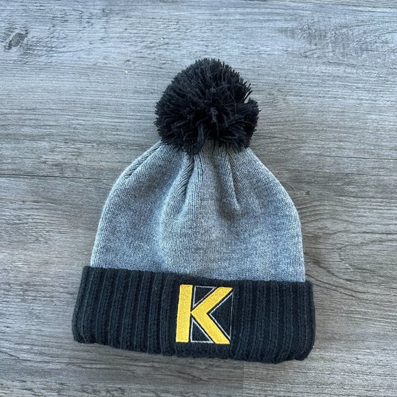 New Era Accessories K New Era Winter Hat Beanie Toboggan Grey And Black Yellow Poshmark